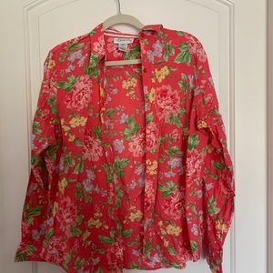 Floral button up top